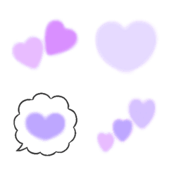 Girly cute emoji with purple hearts