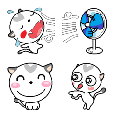 Emoji of a cute cat with a heart pattern