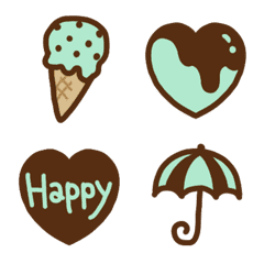 Chocolate mint color girly Emoji.