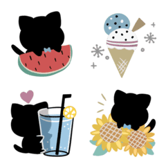Cute Nordic style Black cat Emoji4