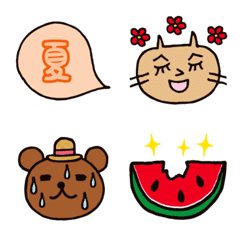 Nyanko & Kuma-chan Emoji -Summer-