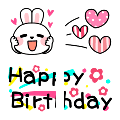 Cute Rabbita Heart Celebration Emoji
