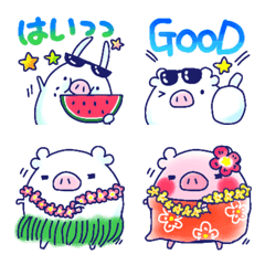 Piglets' summer emoji.