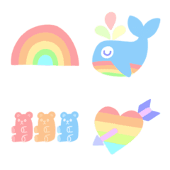 pastel rainbow emoji – LINE อิโมจิ | LINE STORE