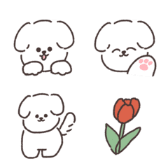 Honwaka wanwan(White dog emoji) – LINE Emoji | LINE STORE