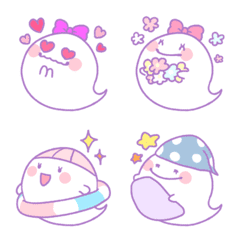 Fluffy and very cute ghost emoji