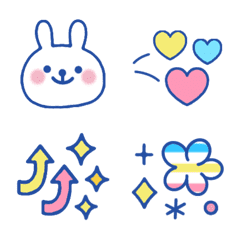 Summer color Emoji Rabbit