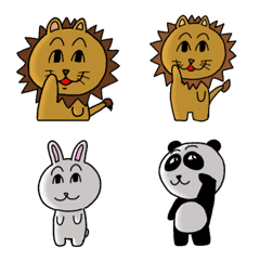 Emoji of lion, rabbit and panda
