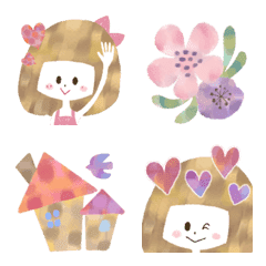 Picture book style girly Emoji