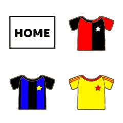 Conjunto de bolas de futebol e uniformes