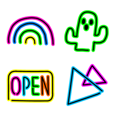Sinal de néon brilhante emoji