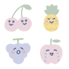 Pastel color fruits emoji