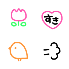 Colorful handwriting emoji