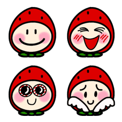 Lovely Strawberry Ai big face Emoji