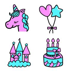 Pink & Light blue World Emoji 4