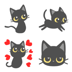 Let's use it! Black cat emoji. kitten.
