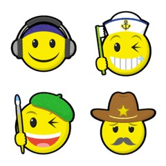 smiley & various hats emoji part2