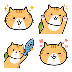 kawaii red Tabby cat emoji emoticon