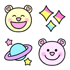 อิโมจิไลน์ Bears & various emoji (colorful)