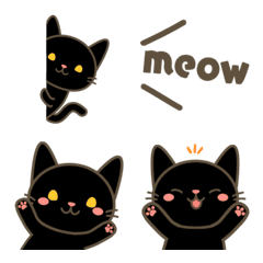 Kawaii Solid Black cat emoji emoticon