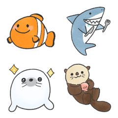 Kawaii sea creatures emoji