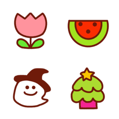Simple and cute emoji Seasonal version