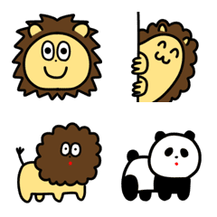 Lion and panda emoji