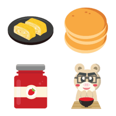 和食と洋食の朝ごはんの絵文字