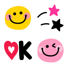 Useful adorable colorful face emoji