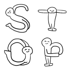 Alphabet emoji formed by human(s)