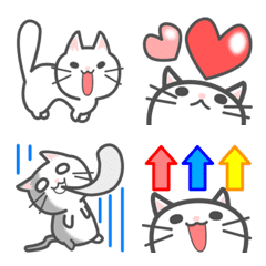 Let's use it! Cute emoji of white cat