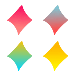 Emoji berlian gradasi warna-warni