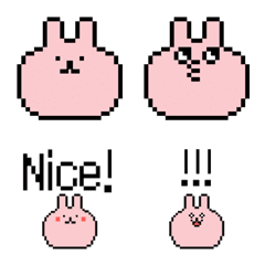 Cute chubby rabbit. Pixel art.
