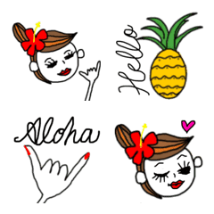 Adult simple x hula girl emoji