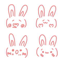 อิโมติคอนกระต่ายสีชมพูน่ารักง่ายๆ 5