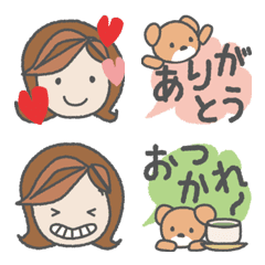 A Little Girl and Her Teddy -Jp *Emoji