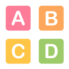 [ ABC ] ปุ่มอักษรสีรุ้ง ชุด 1