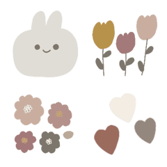 Smoky color bunnies and flowers