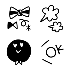 black and white and simple Emoji 3
