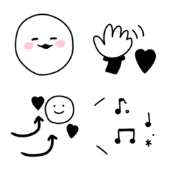 Adult cute monochrome emoji.