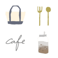 Loose and cute emojis "cafe & fashion"