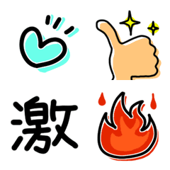 Frequently used cute emoji with kanji