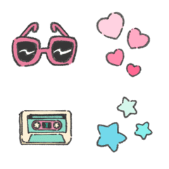 Retro and cute emoji