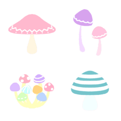 Colorful & cute mushroom emoji