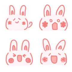 Cute rabbit MOMO emoji (emoticon style)