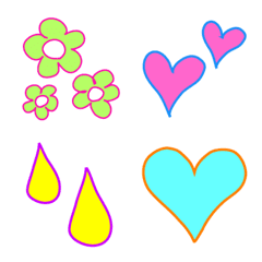 Cute Emoji with fluorescent color