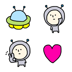 Cute mini Alien Emoji