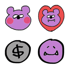 紫色熊的表情貼