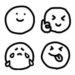 Emoji of Black and white smileys