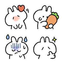white rabbit and carrot emoji2